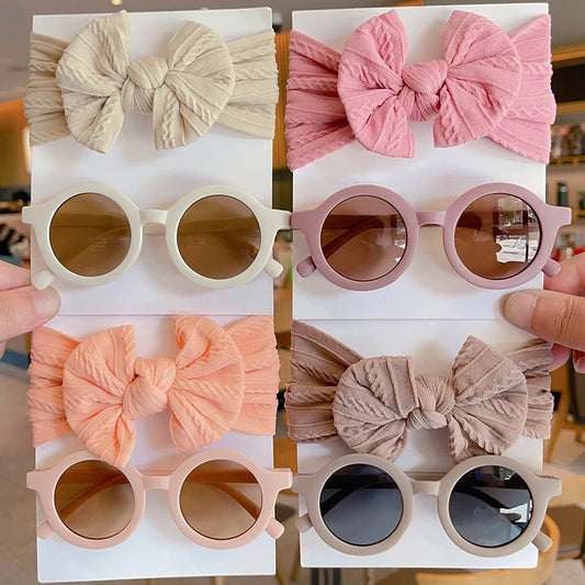 Hairband & Round Sunglasses -Set 2pcs